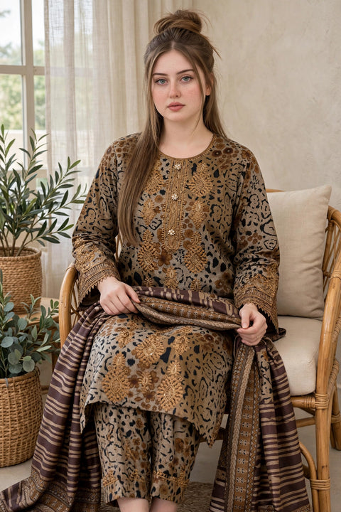 💕 ONLY 2850/-PKR #DHANAK #WINTER’s 3 PC 💕