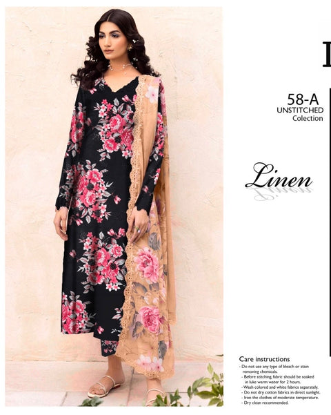 💕 Branded Hit Codes Digital Printed Premium Linen 3 Pc 👗