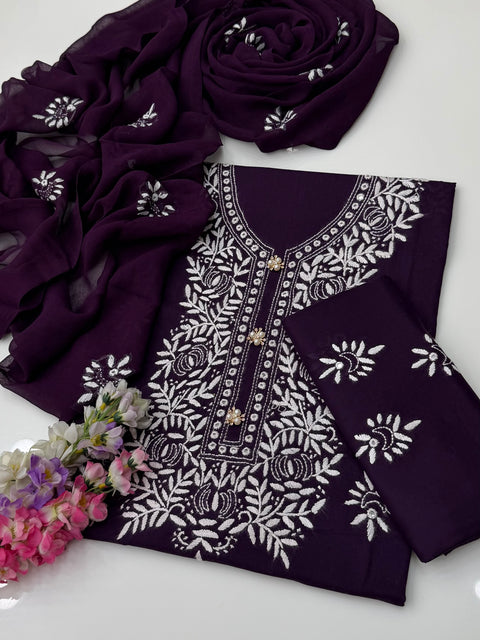 🔥 Traditional Handmade Style Pakka Sheesha Work 🧵 Pure Lawn 3PC Dress 👗