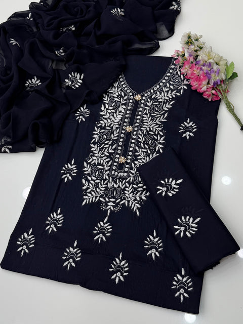 🔥 Traditional Handmade Style Pakka Sheesha Work 🧵 Pure Lawn 3PC Dress 👗