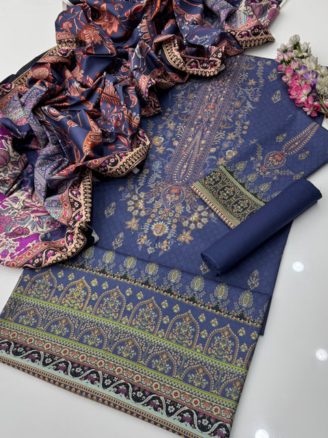 💯% ORIGINAL Mausummery Brand Digital Printed Linen 3 Pc Dress 👗