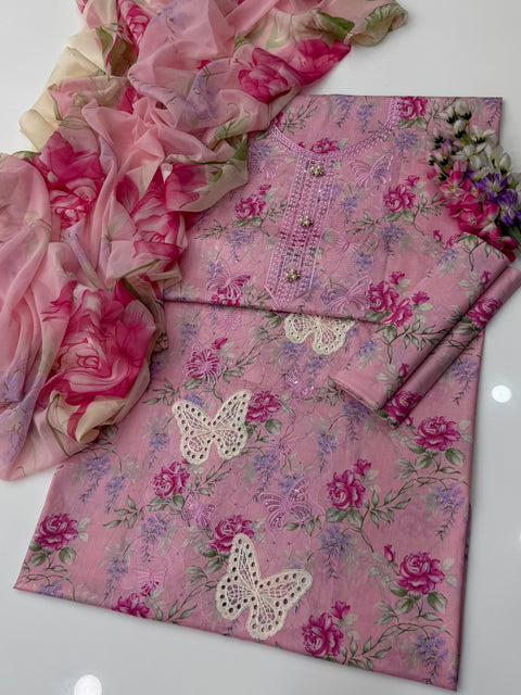💕 ONLY 2650/-PKR #CHIKANKARI LAWN 3PC 👗