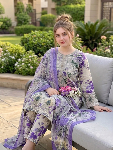 💕 ONLY 2650/-PKR #CHIKANKARI LAWN 3Pc Dress 💕