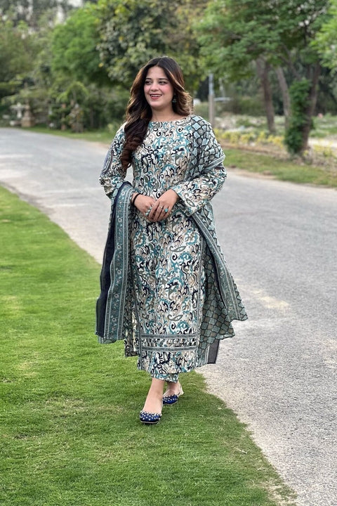 Digital Printed Swiss Monar Soft Premium Qaulity 3 Pc Dress 👗