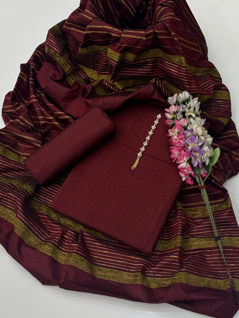 Multani Khaadi Soosi Stuff Shirt & Trouser With Khaadi Velvet Shawl 3 Pc Dress 👗