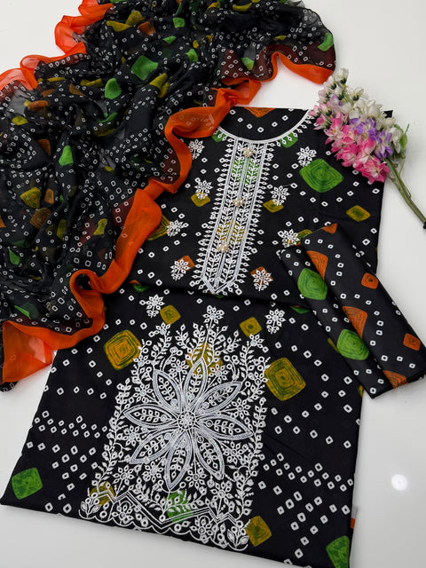 🔥 ONLY 2650/-PKR #CHIKANKARI LAWN 3 PC 🔥