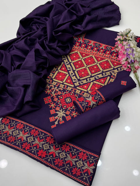 🔥 #Winter’s Beautiful Sang E Maah Design Dhanak 3 Pc 👗