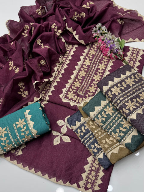 Beautiful Handmade Style Pakka Tanka With Applique Ralli Work Pearl Beads 2 Pc Dress 👗