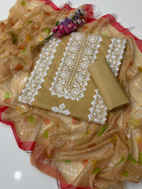 💕 Beautiful Handmade Applique Ralli Work 🪡 With Pakka Tanka Lawn 3 Pc Dress 👗