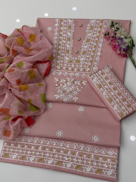 Beautiful & Elegant Boutique Fancy Sequence Embroidery 🧵 3 PC Suit