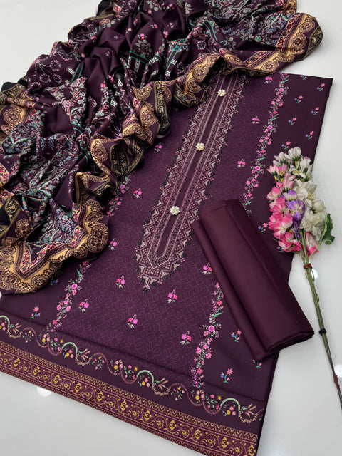 🔥 💯% Original Mausummery Brand Digital Printed Linen 3 Pc Dress 👗