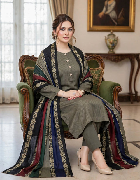 🔥 ONLY #1850/-Pkr Embrace The Elegance of Mid Season Multani Khaadi Soosi 3 PC 👗