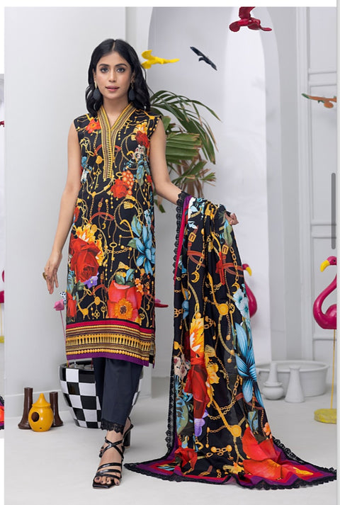 Branded Digital Printed Salina Pop Lawn Volume Pure Lawn 3 Pc Dress 👗