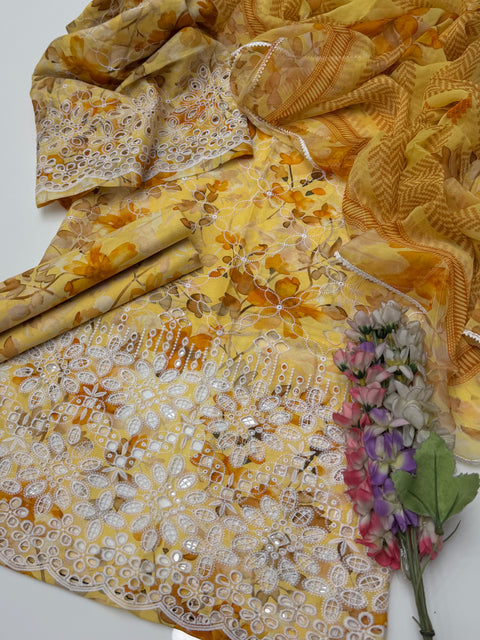 Shiffile Chikankari Digital Printed Pure Lawn 3 Pc 👗