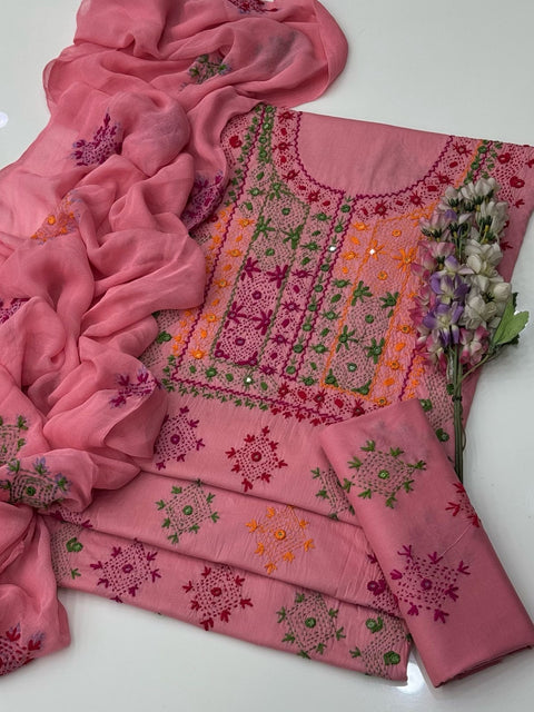 Handmade Afghani Pasham Embroidery 🧵 Lawn 3 Pc Dress 👗
