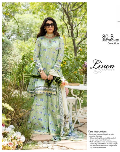 💕 Branded Hit Codes Digital Printed Premium Linen 3 Pc 👗