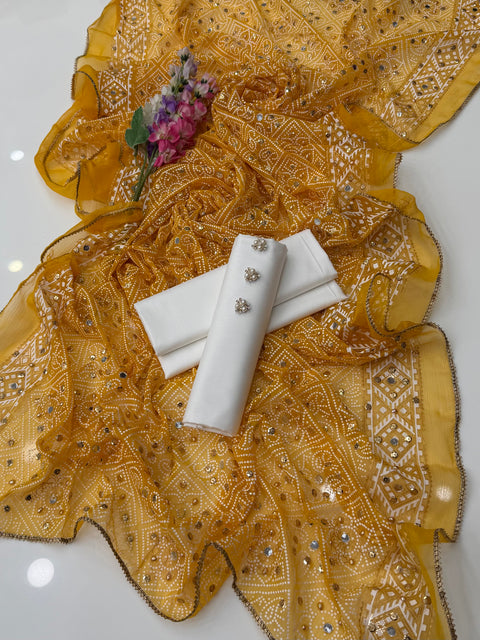 💕 Fancy Chunri Duppata With Lawn Shirt & Trouser 3 PC 👗