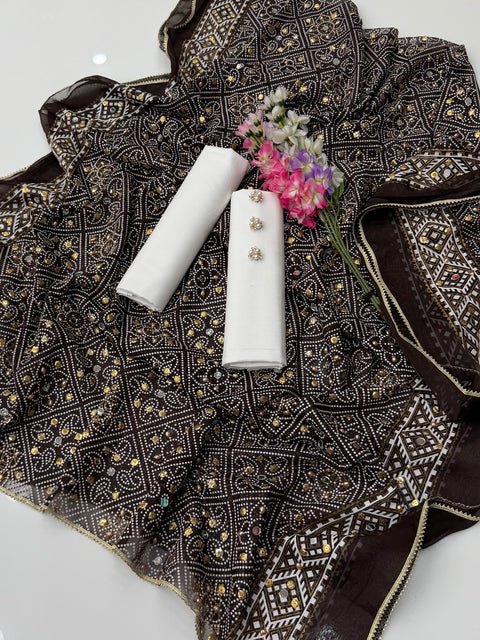 💕 Fancy Chunri Duppata With Lawn Shirt & Trouser 3 PC 👗
