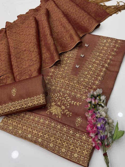 🔥 #WINTER Beautiful Boutique Style Fancy Sequence Embroidery 3 PC Dress 👗