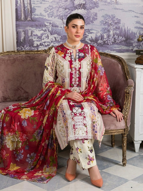🔥 Beautiful Boutique Style Chikankari Embroidery 🧵 Digital Printed Pure Lawn 3 PC Dress 👗