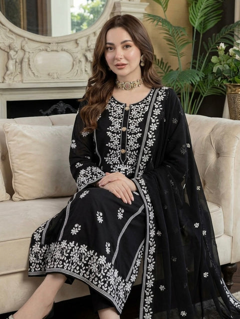 Most Beautiful & Unique Handmade Style Thread Embroidery Lawn 3 PC Dress 👗