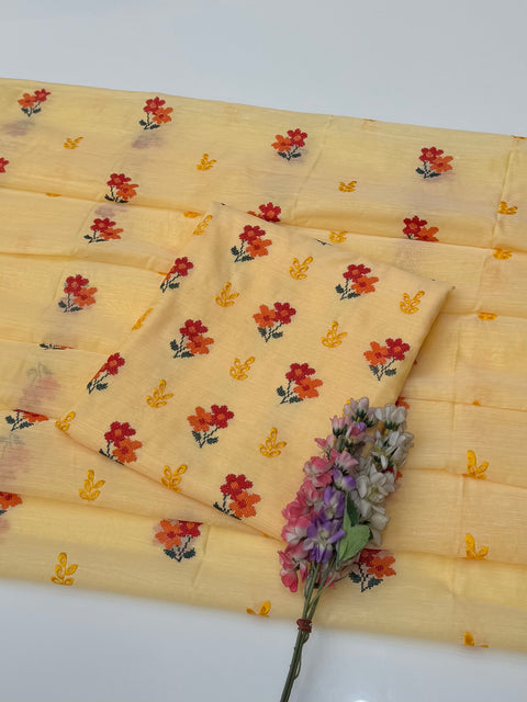 Beautiful Cross Stitch Embroidery 🧵 With Chikankati Boring Work Paper Cotton 2 Pc Dress 👗