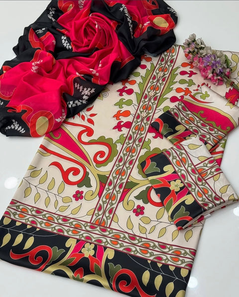 💕 ONLY 2450/-PKR #BRANDED SILK 3PC 💕