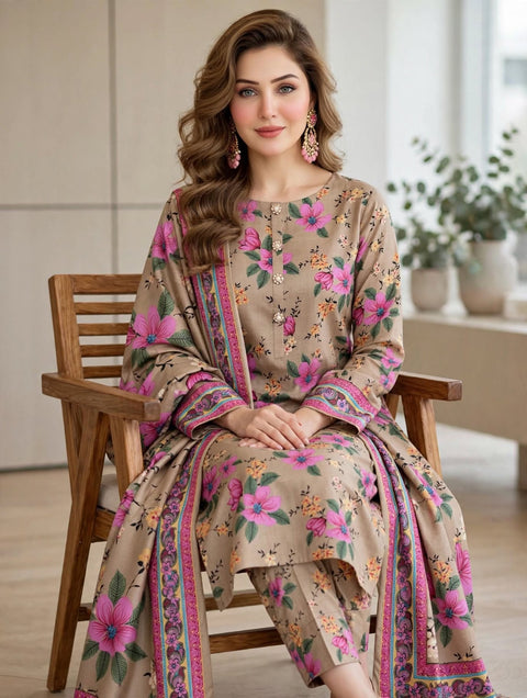 🔥 #Branded Hit Code Digital Printed Superior Quality Linen 3 PC Dress 👗