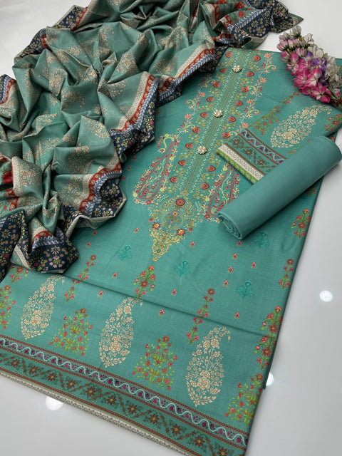 💯% ORIGINAL Mausummery Brand Digital Printed Linen 3 Pc Dress 👗