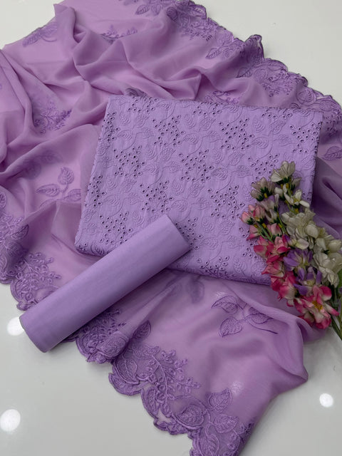 🔥 Most Demanded Article Shiffle Chikankari 🧵 Lawn 3 Pc 👗