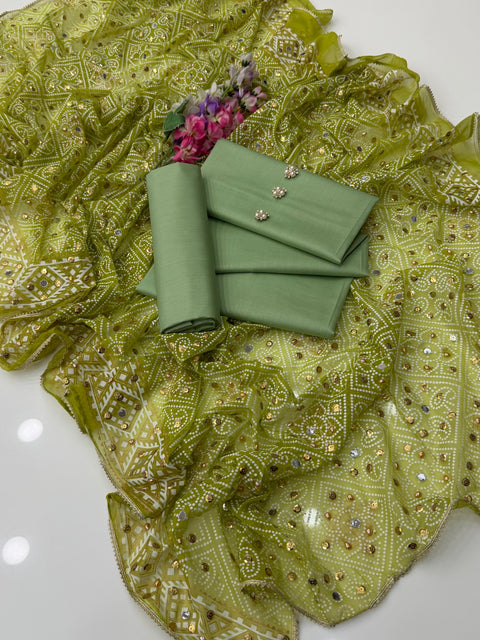 💕 Fancy Chunri Duppata With Lawn Shirt & Trouser 3 PC 👗