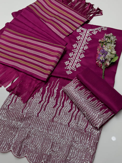Fancy Sequence Embroidery 🧵 Soosi Stuff  3 PC Dress 👗