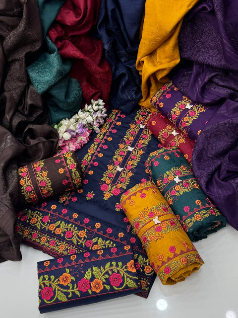 🔥WINTER’s Most Demadend And Beautiful Boutique Style Embroidery 🧵 3 PC 👗