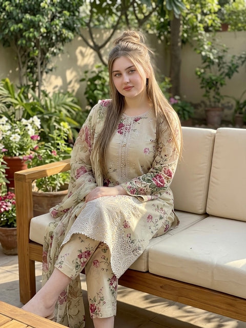 💕 ONLY 2650/-PKR #CHIKANKARI LAWN 3PC 👗