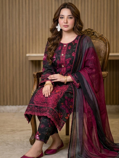 🔥 ONLY 2650/-PKR #CHIKANKARI LAWN 3 PC 🔥