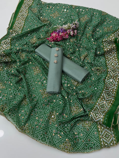 💕 Fancy Chunri Duppata With Lawn Shirt & Trouser 3 PC 👗