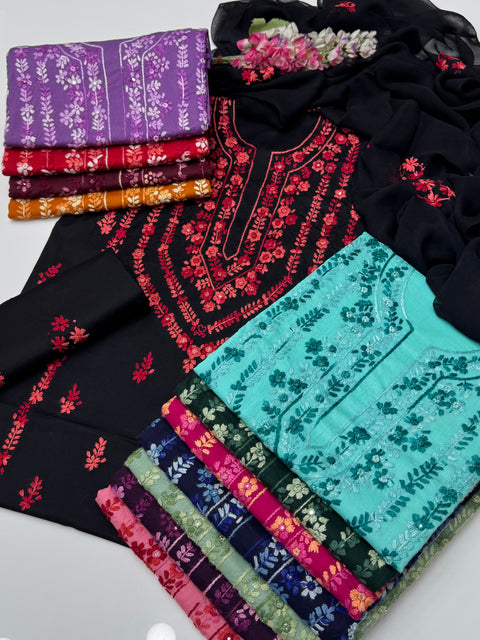 💕 Shop The Latest Styles Handmade Pakka Tanka Thread 🧵 Embroidery Lawn 3 Pc 👗