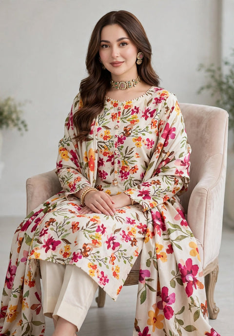 🔥 #Branded Hit Code Digital Printed Superior Quality Linen 3 PC Dress 👗