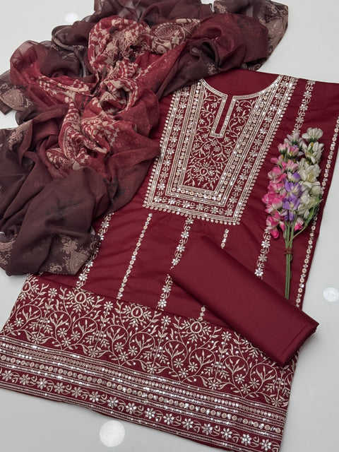 Fancy Bareeze Sequence Work Embroidery Branded Lawn 3 Pc Dress 👗