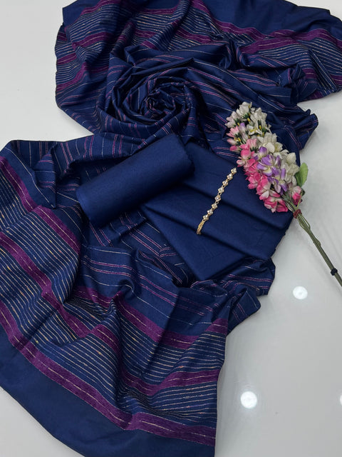 Multani Khaadi Soosi Stuff Shirt & Trouser With Khaadi Velvet Shawl 3 Pc Dress 👗