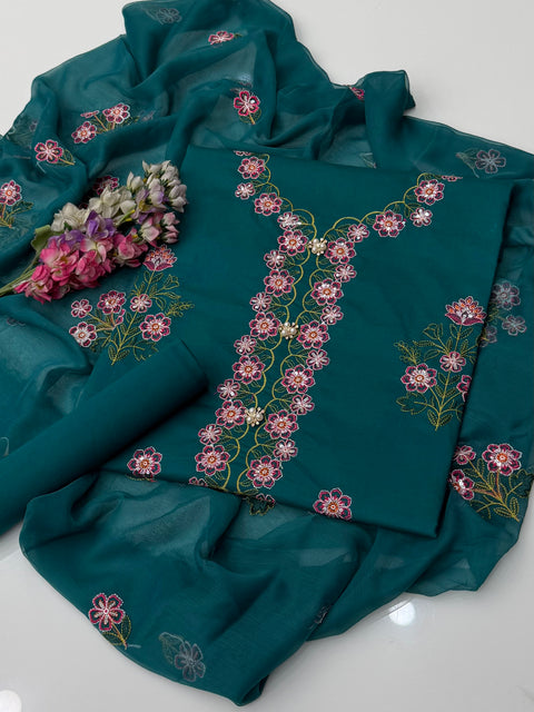 🔥 Elegant Boutique Fancy Cross Stitch Sequence Cotton Lawn 3 PC Suit 👗