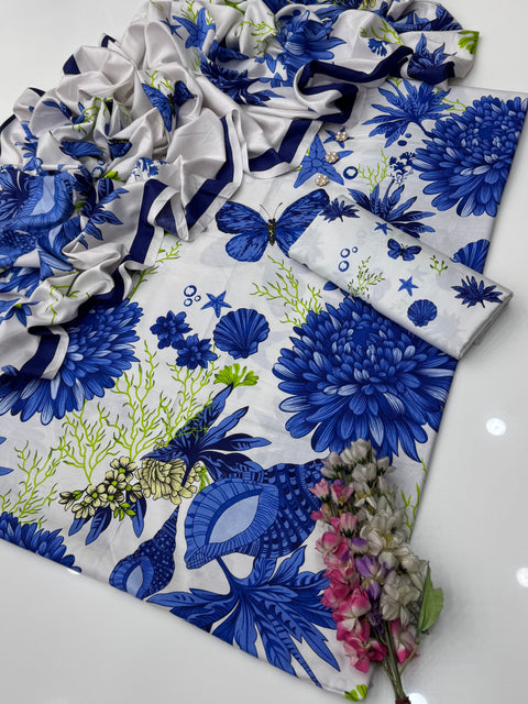 💕 Branded Hit Codes Digital Printed Premium Linen 3 Pc 👗