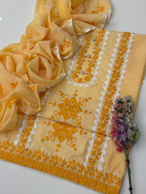 Beautiful Handmade Style Embroidery With Applique Ralli Work 2 Pc Dress 👗