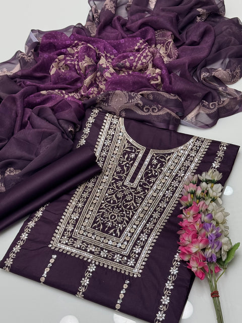 Fancy Bareeze Sequence Work Embroidery Branded Lawn 3 Pc Dress 👗