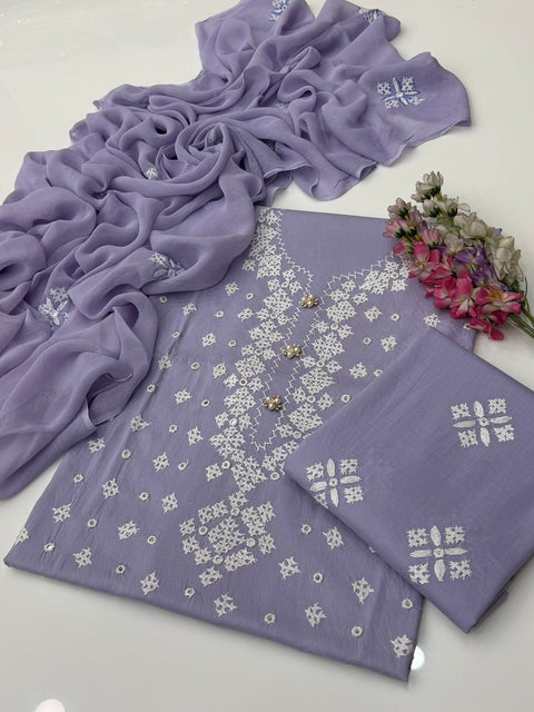 🔥 Handmade Sindhi Tanka Embroidery 🧵 With Sheesha Work Pure Lawn 3 Pc Dress 👗