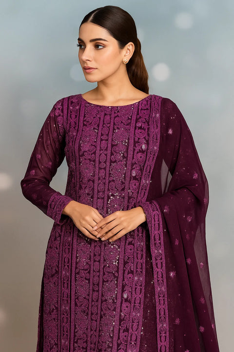 Fancy Chikankari And Sequence Work Embroidery 🧵 Soft Chiffion 2 Pc Dress 👗