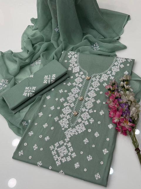 🔥 Handmade Sindhi Tanka Embroidery 🧵 With Sheesha Work Pure Lawn 3 Pc Dress 👗