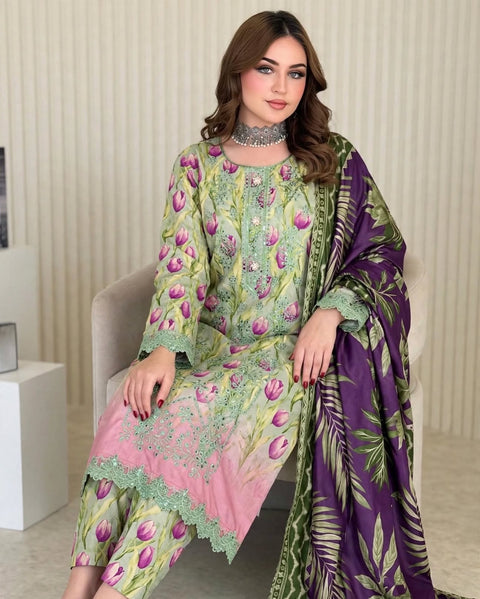 💕ONLY 2650/-PKR 3PC #LINEN 💕