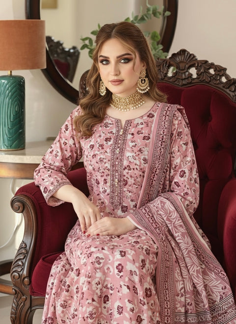 Beautiful Galla Daman Chikankari Embroidery 🧵 Lawn 3 PC Dress 👗