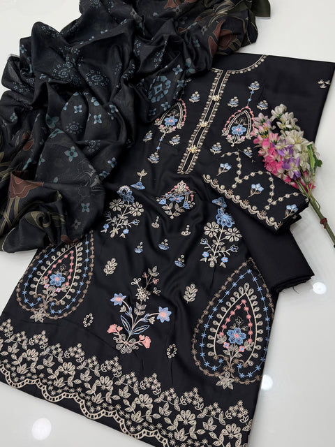 🔥 ONLY 2950/-PKR SALE Winter’s Branded Hit Codes 3 PC Dress 👗